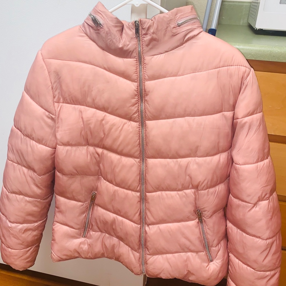 Forever 21 baby pink puff jacket